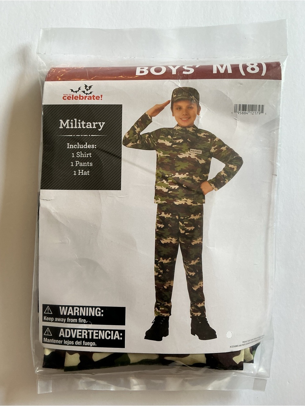 New Military Soldier Camouflage Costume in green brown & tan Size M (8) Unisex